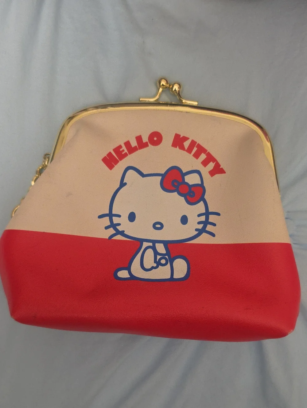 Her Universe Hello Kitty Red and Cream Kiss-Lock Cosmetic Pouch